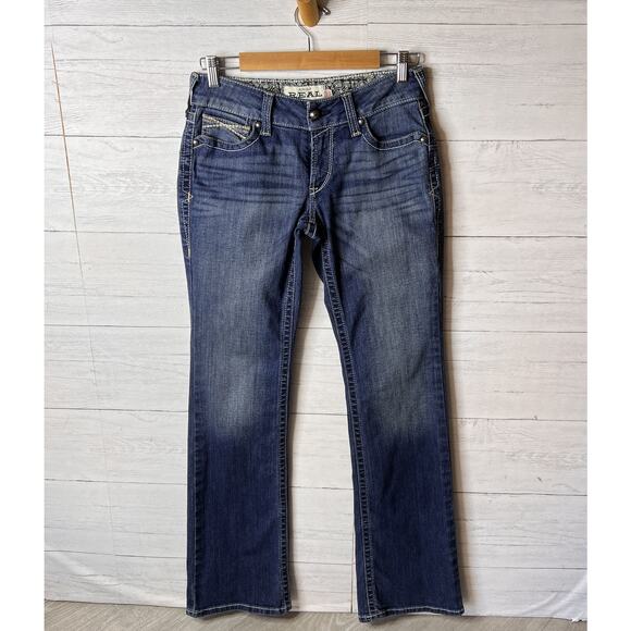 Ariat Jeans Womens Size 27L Real Denim Riding Whipstitch Ocean Bootcut - Picture 5 of 16